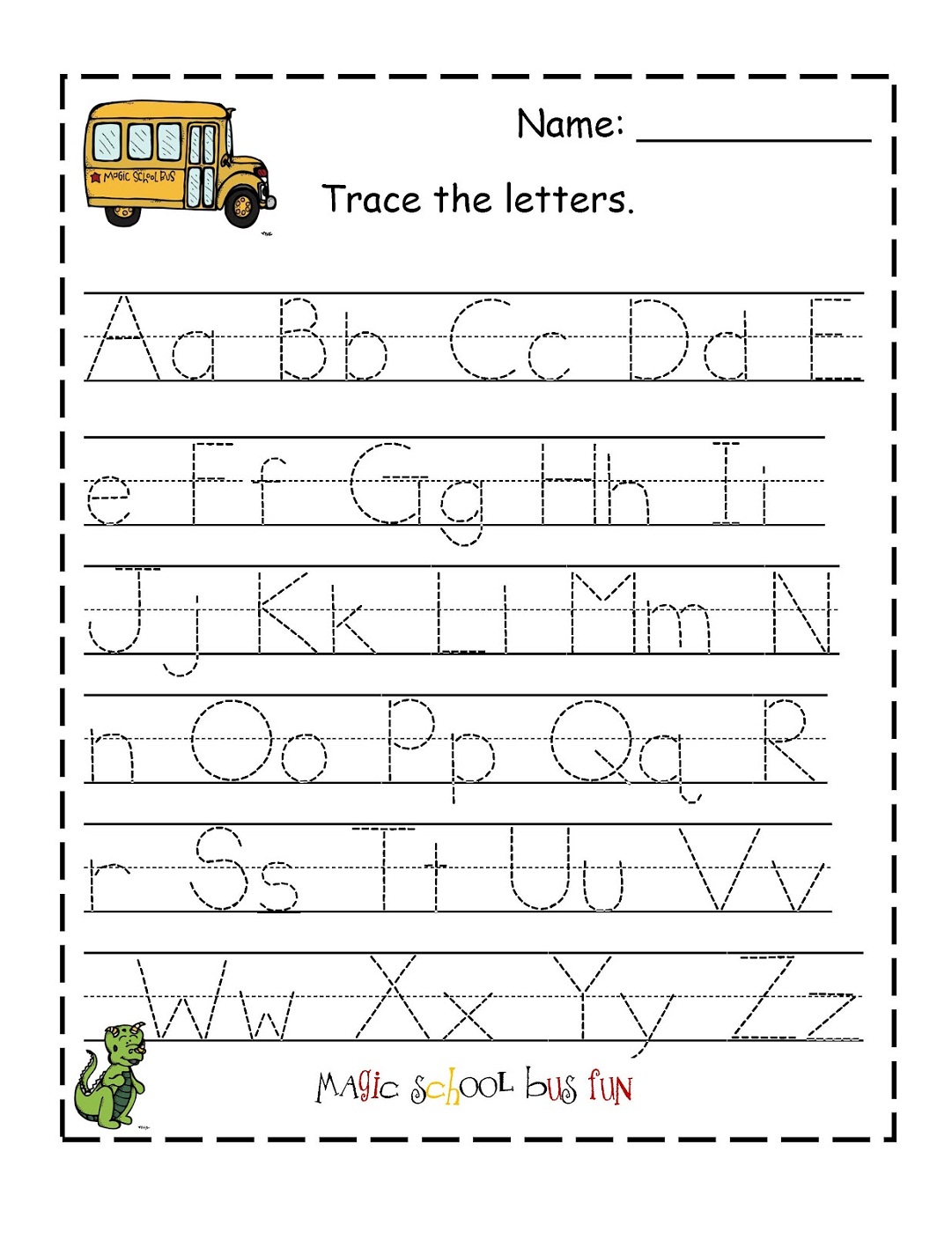 Printable Trace Alphabet Letters Printable Blank World