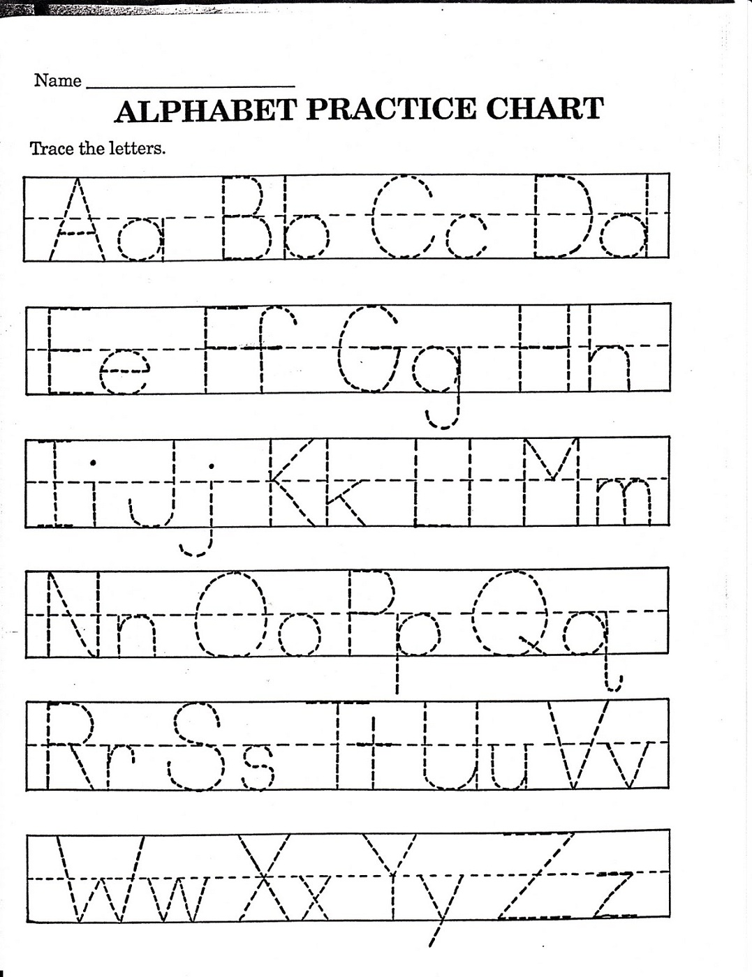 Alphabet Worksheets For Kindergarten Free Printable
