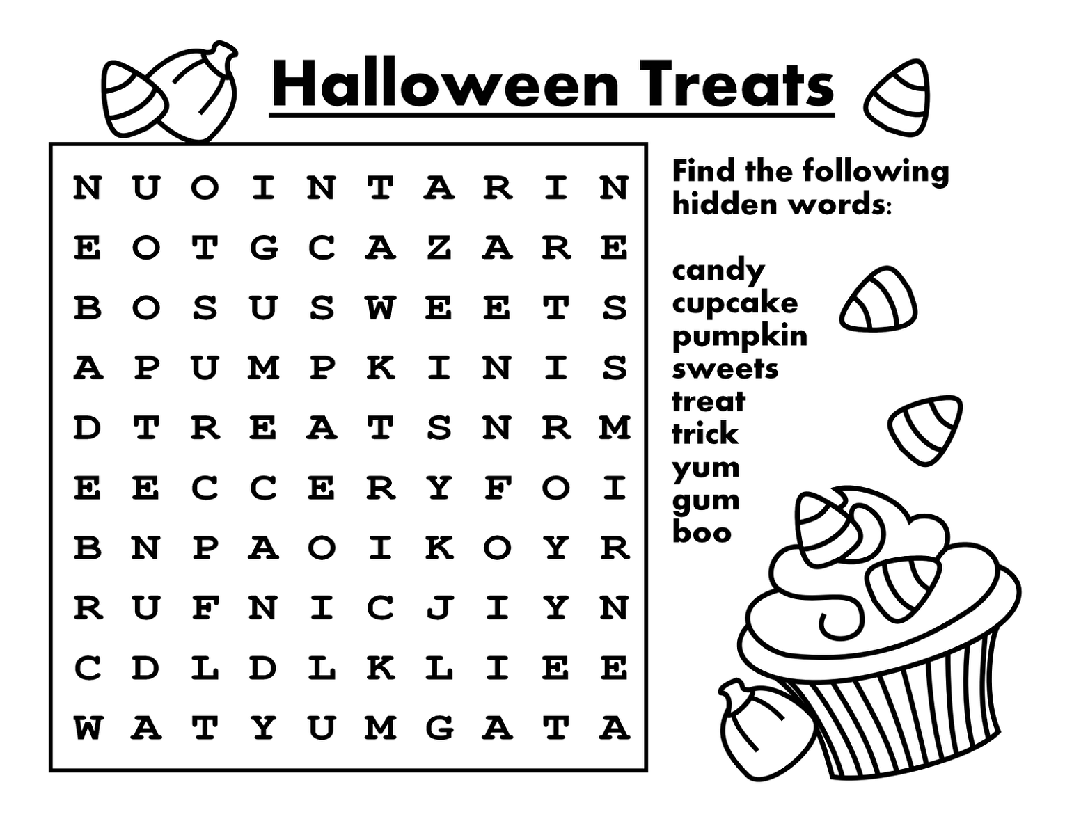 Halloween Activity Sheets Printable