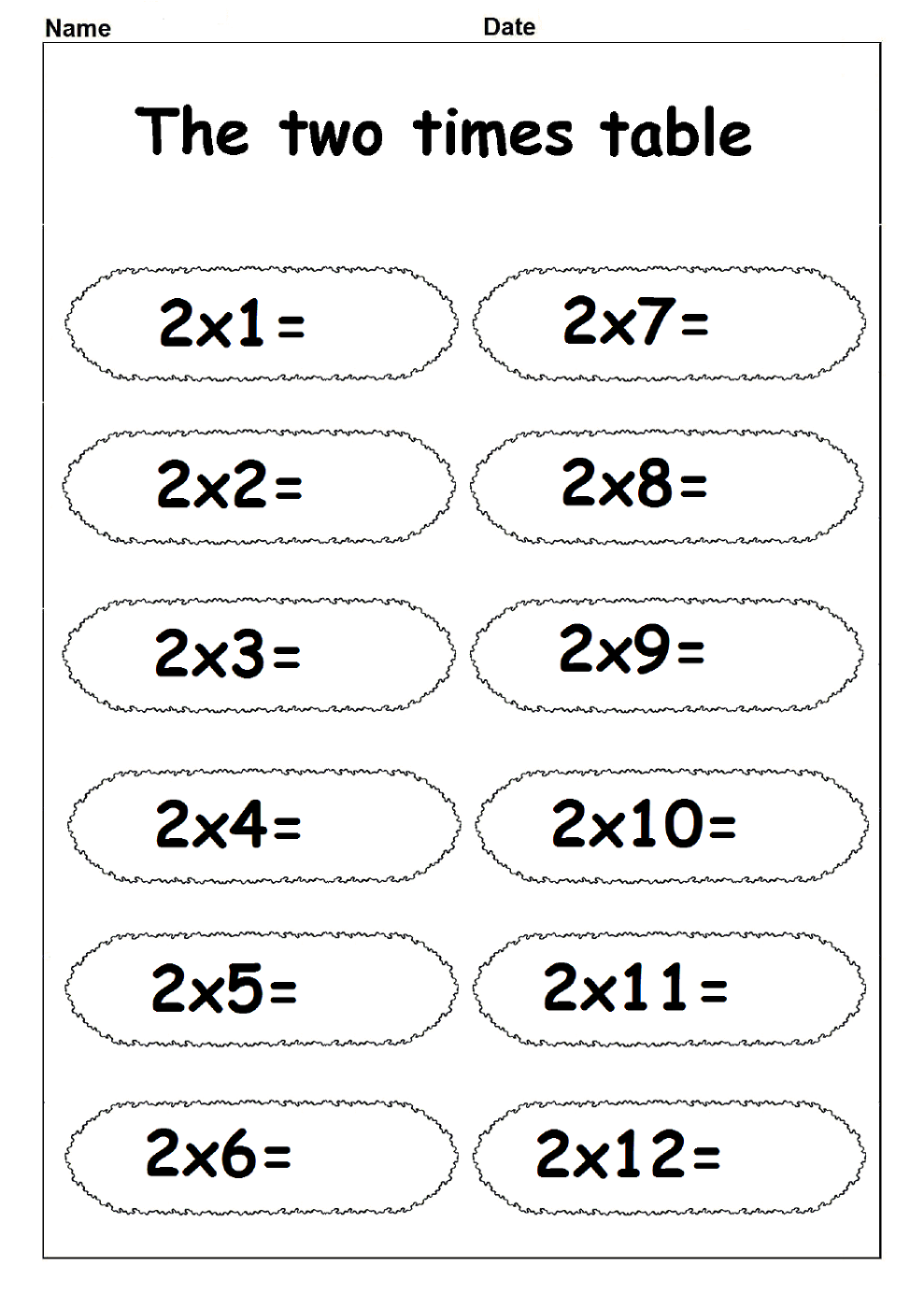 Math Time Tables Worksheets Activity Shelter