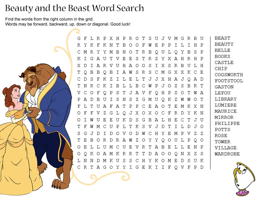 Easy Disney Word Searches Activity Shelter