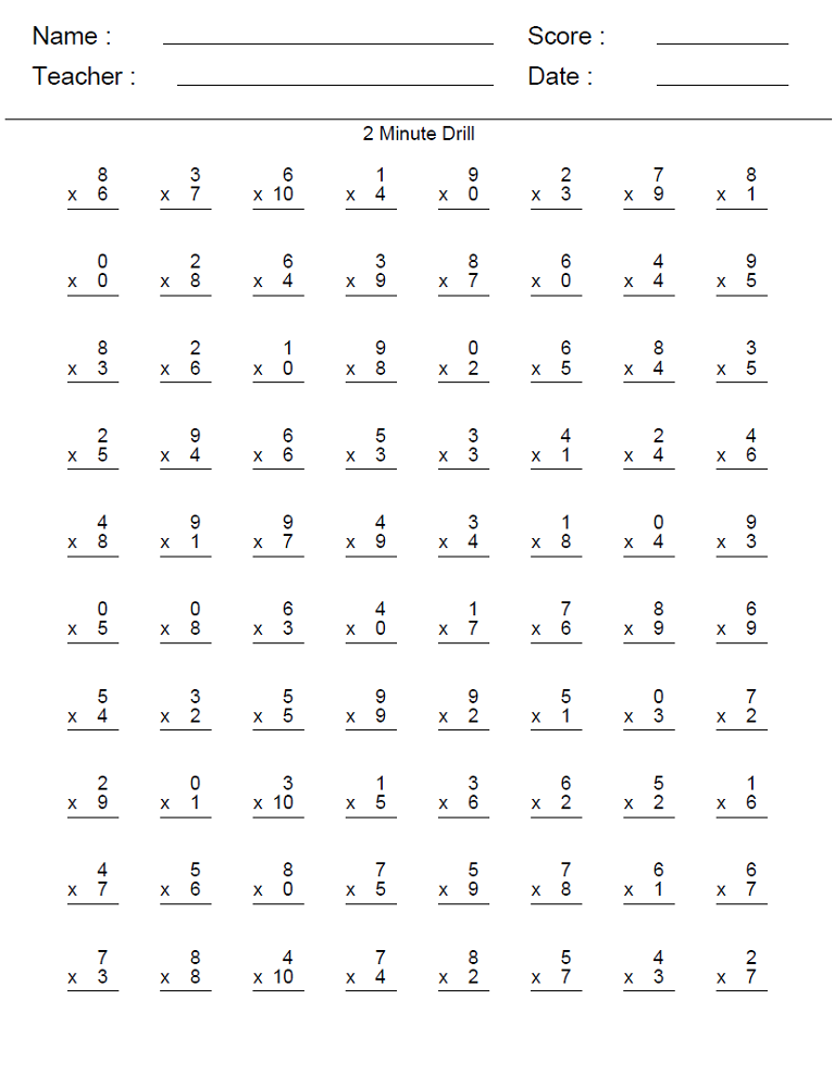 Math Quiz Worksheets To Print Activity Shelter