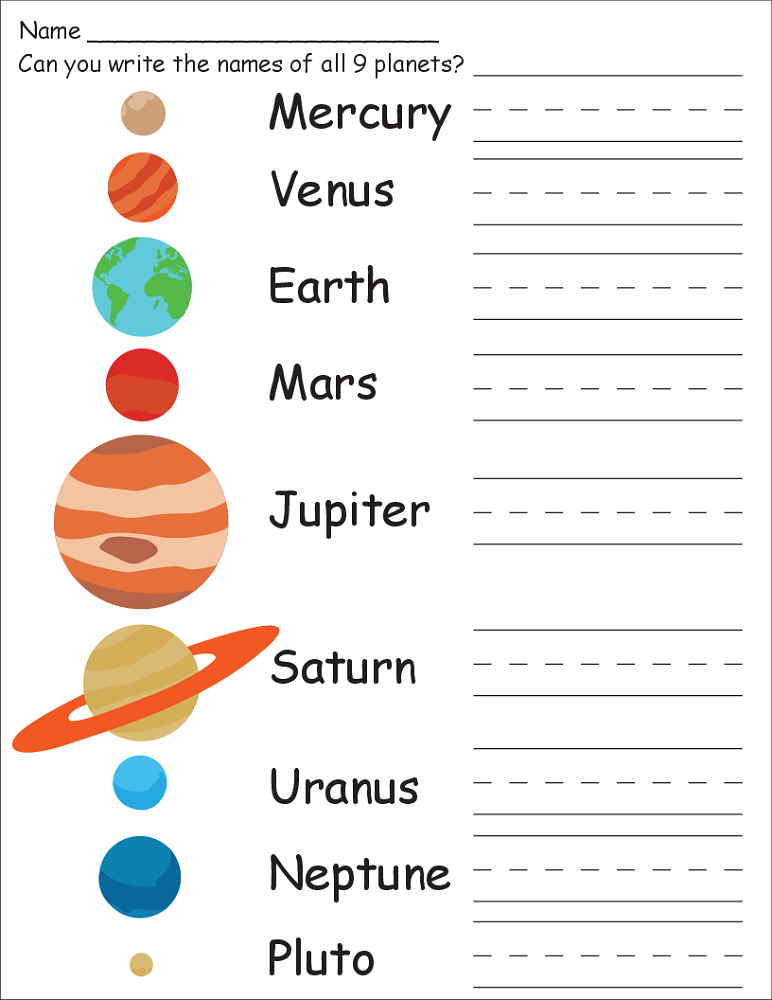 Outer Space Worksheets For Kids Activity Shelter