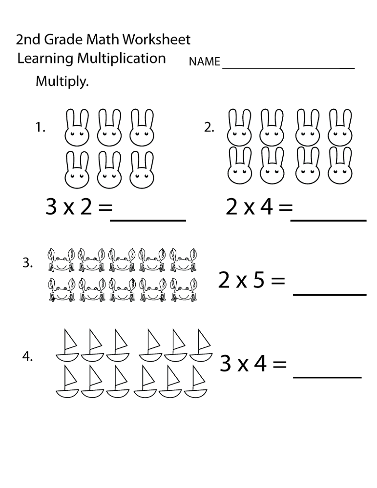 Free Printable Multiplication 2nd Grade Math Worksheets