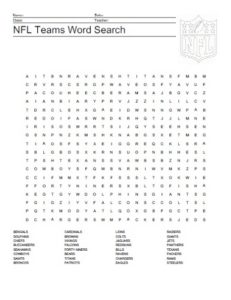NFL Word Search Activity Shelter