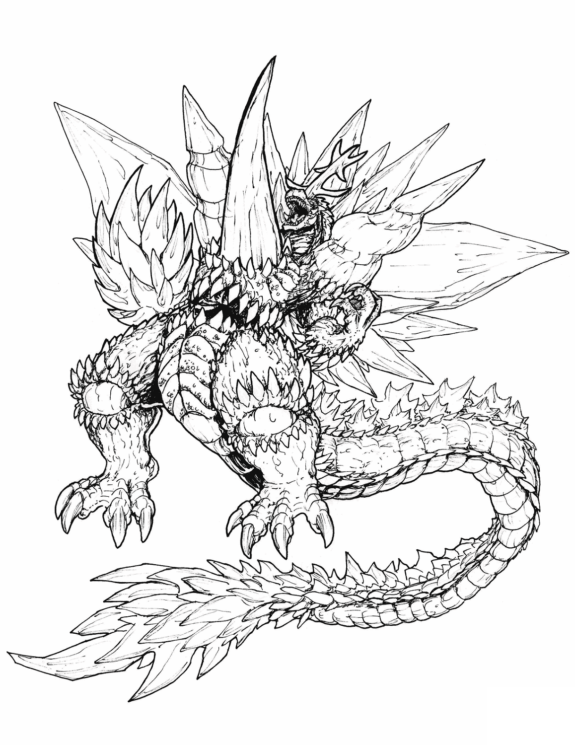 Godzilla Coloring Pages Sketch Coloring Page