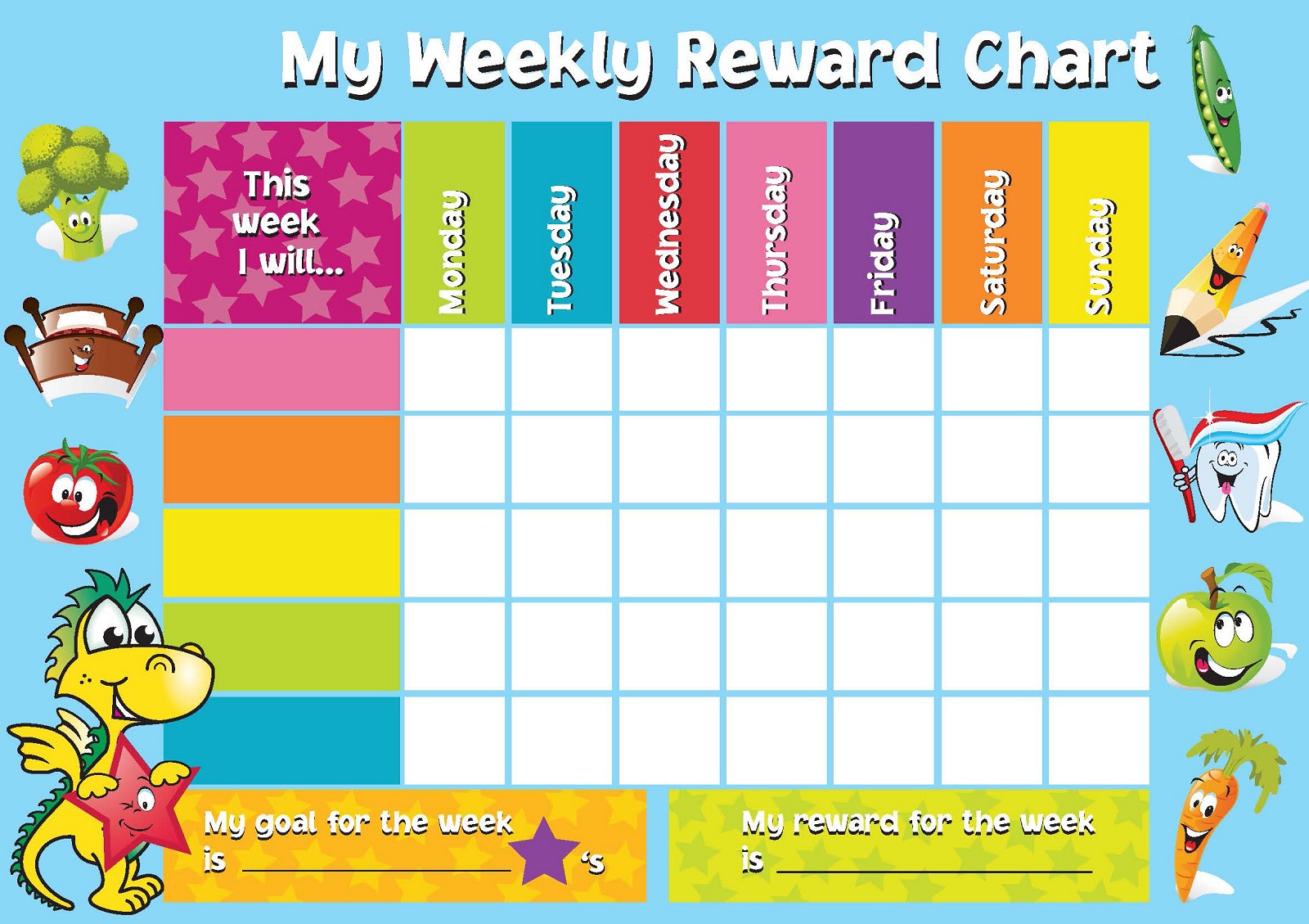 Weekly Sticker Chart Printable Free