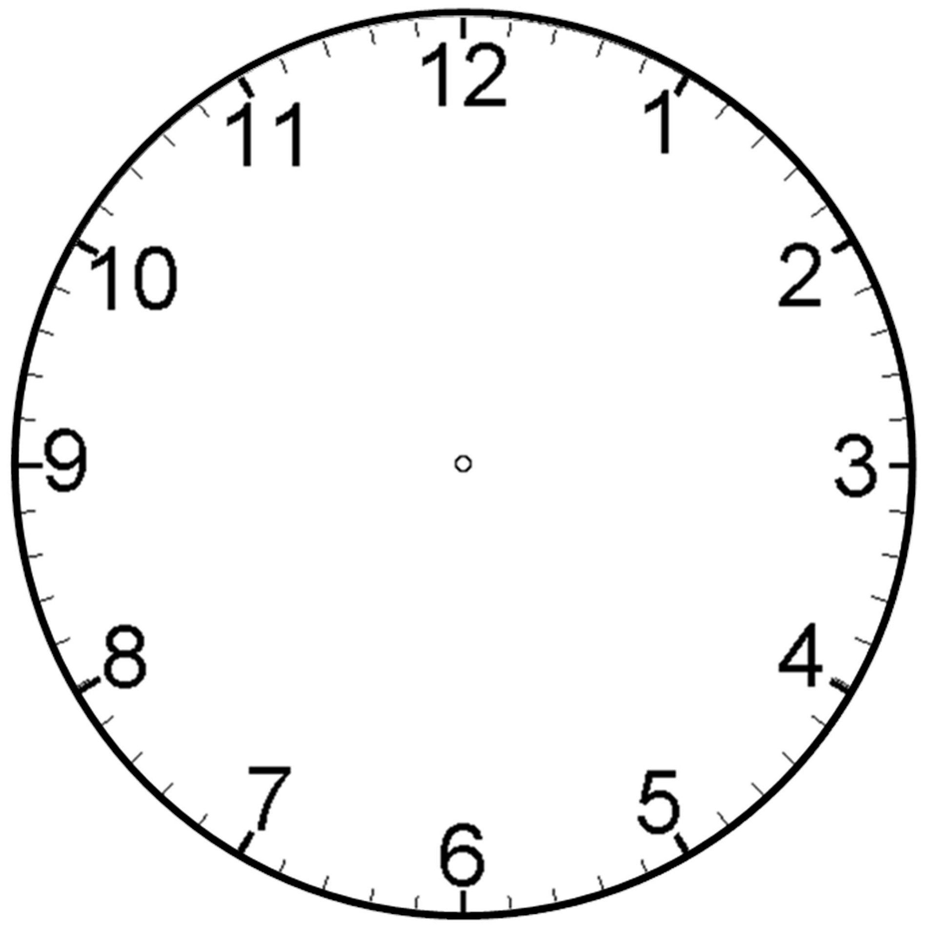 Blank Clock Faces for Exercises | Activity Shelter