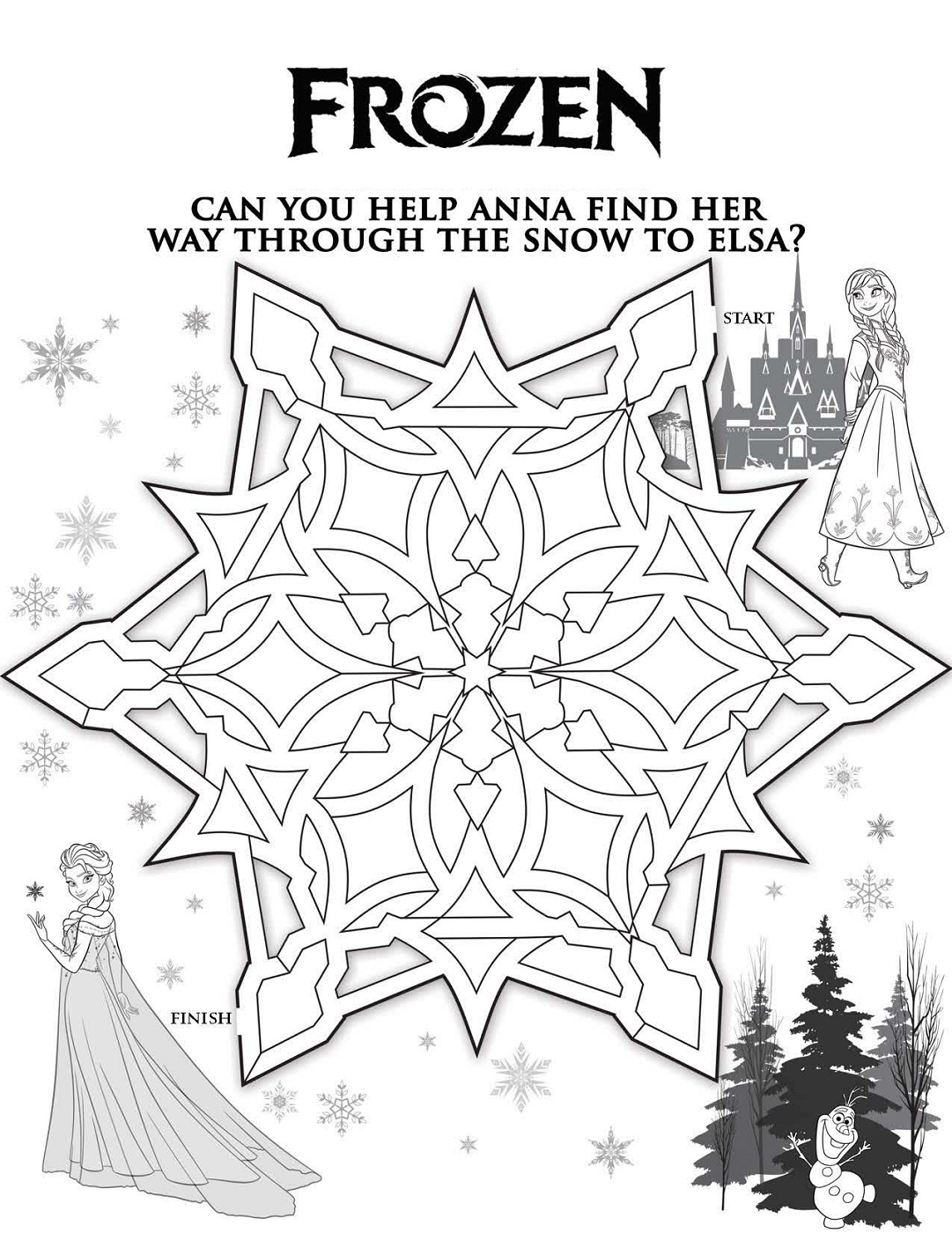 Frozen Worksheets Coloring Printable Activity Shelter