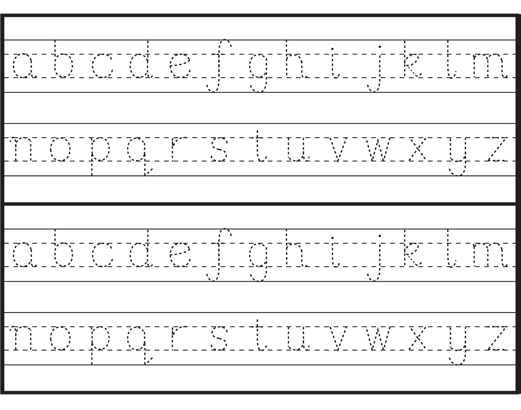 Alphabet Tracing Printables For Kids Activity Shelter Free Printable Tracing Lowercase Letters 