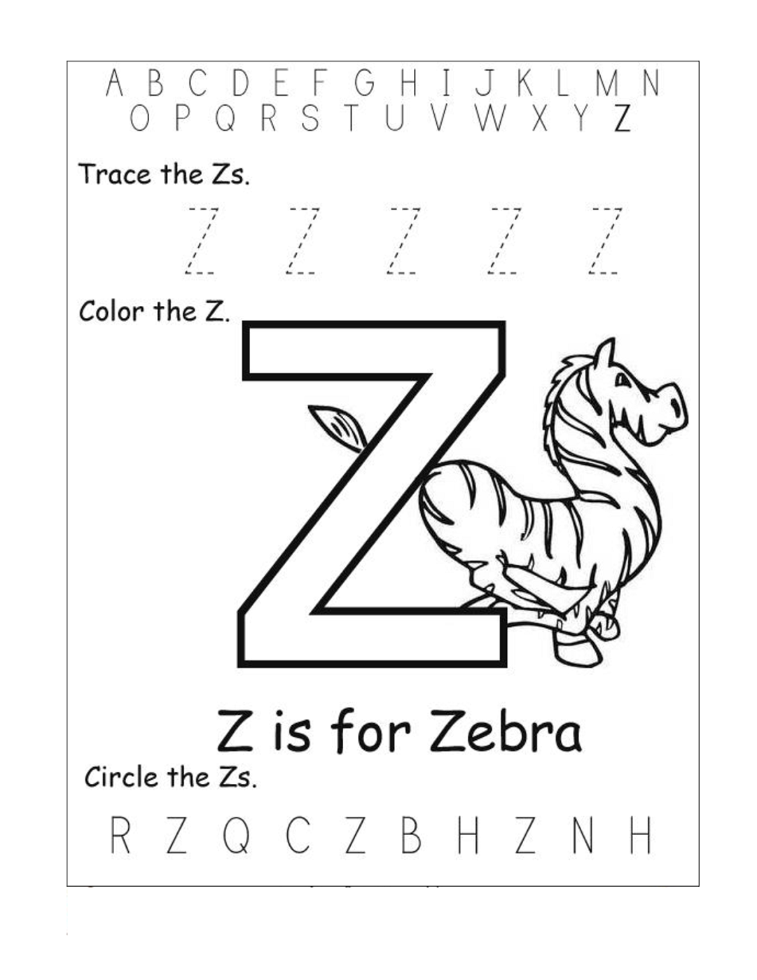 Letter Z Worksheets For Kindergarten Activity Shelter Worksheet Letter Z Worksheet Worksheet 