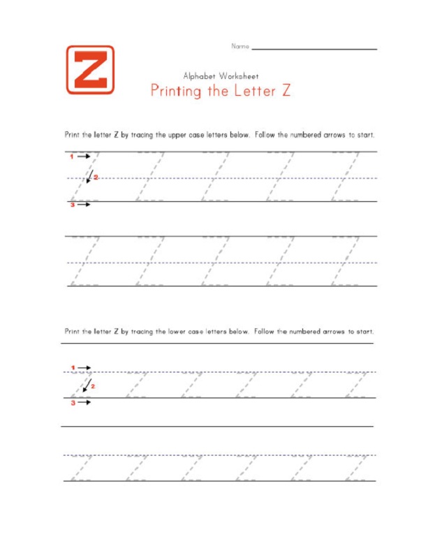 alphabet worksheet toddler Worksheets for Kindergarten Shelter  Letter  Z Activity