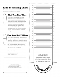 Printable Shoe Size Chart | Activity Shelter