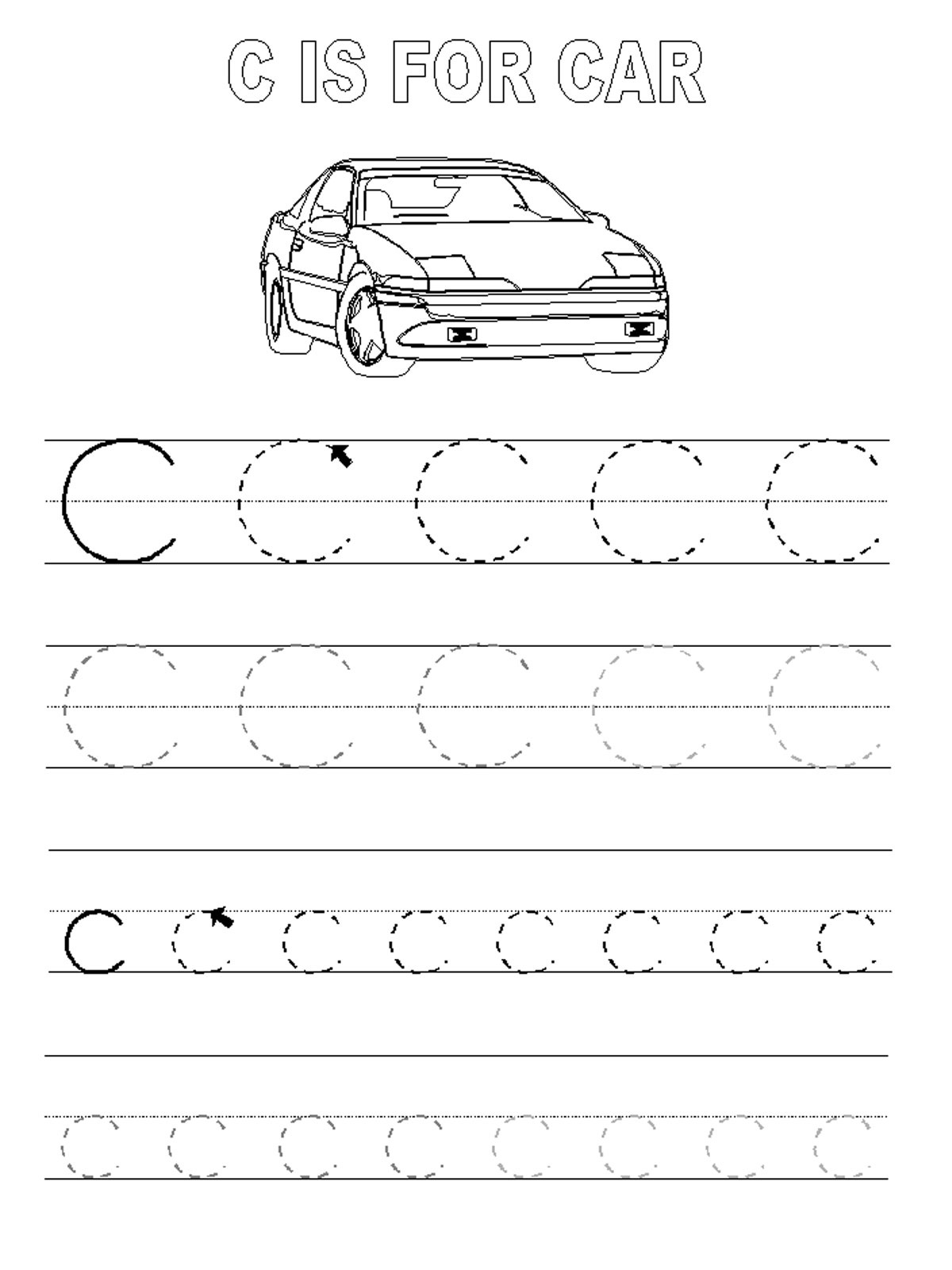 Printable Letter C Tracing Worksheets For Preschool Free Worksheet Tracing The Letter C 