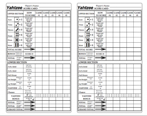 Yahtzee Score Sheets Printable | Activity Shelter