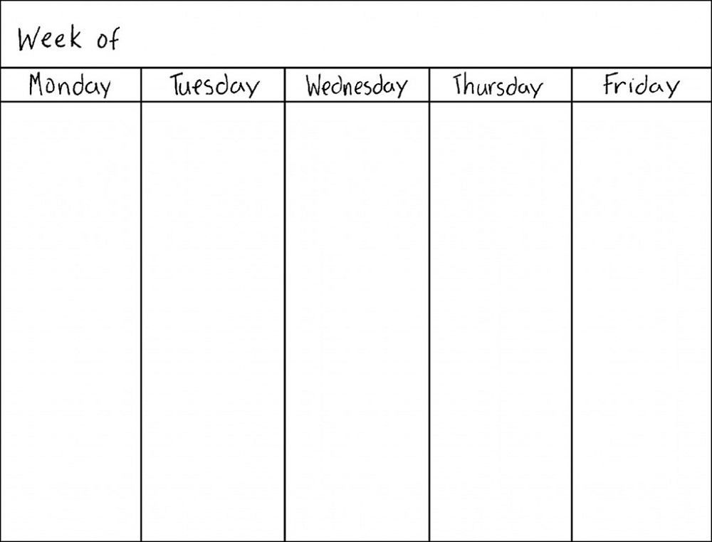 Blank Weekly Calendars Printable Activity Shelter