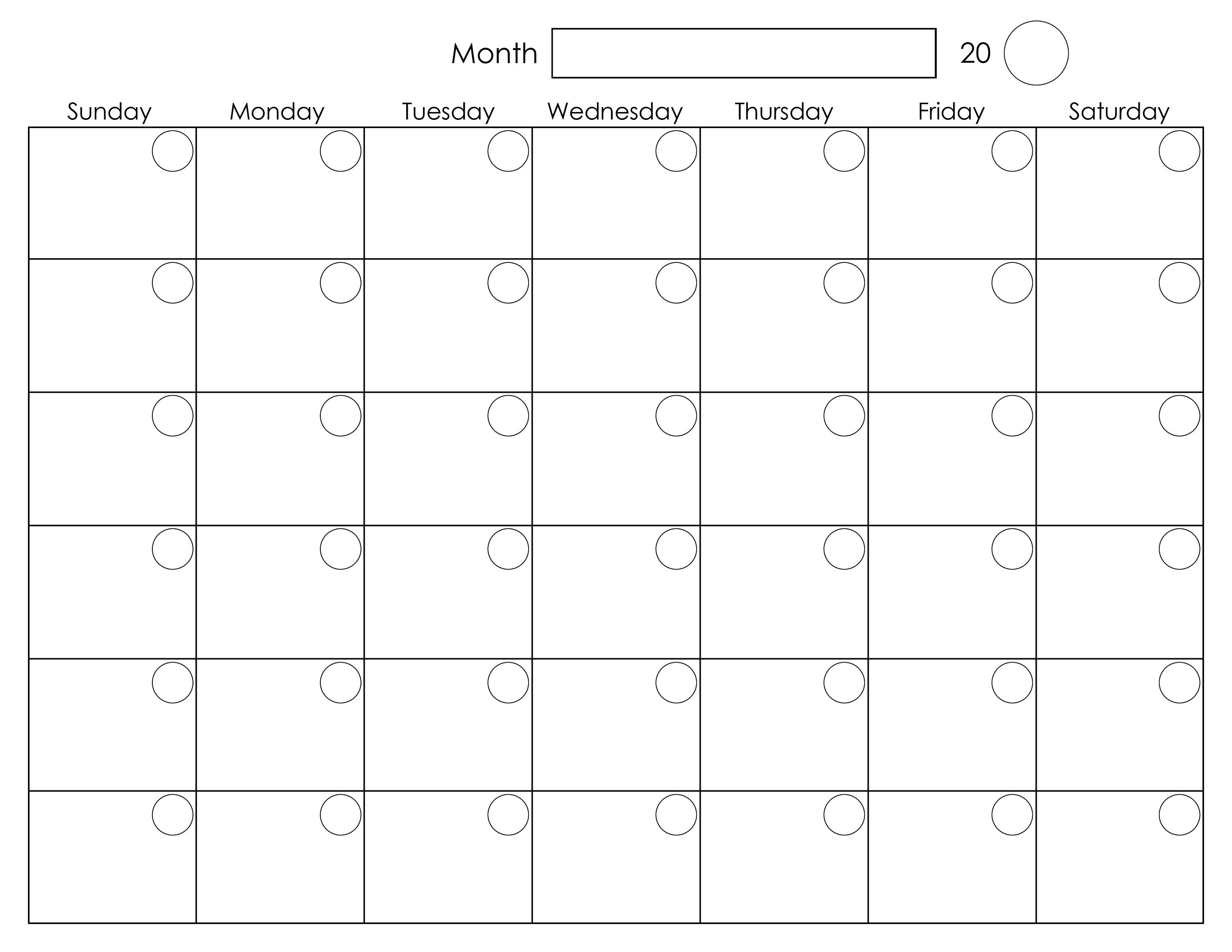 blank monthly calendar free printable blank monthly calendar Kali