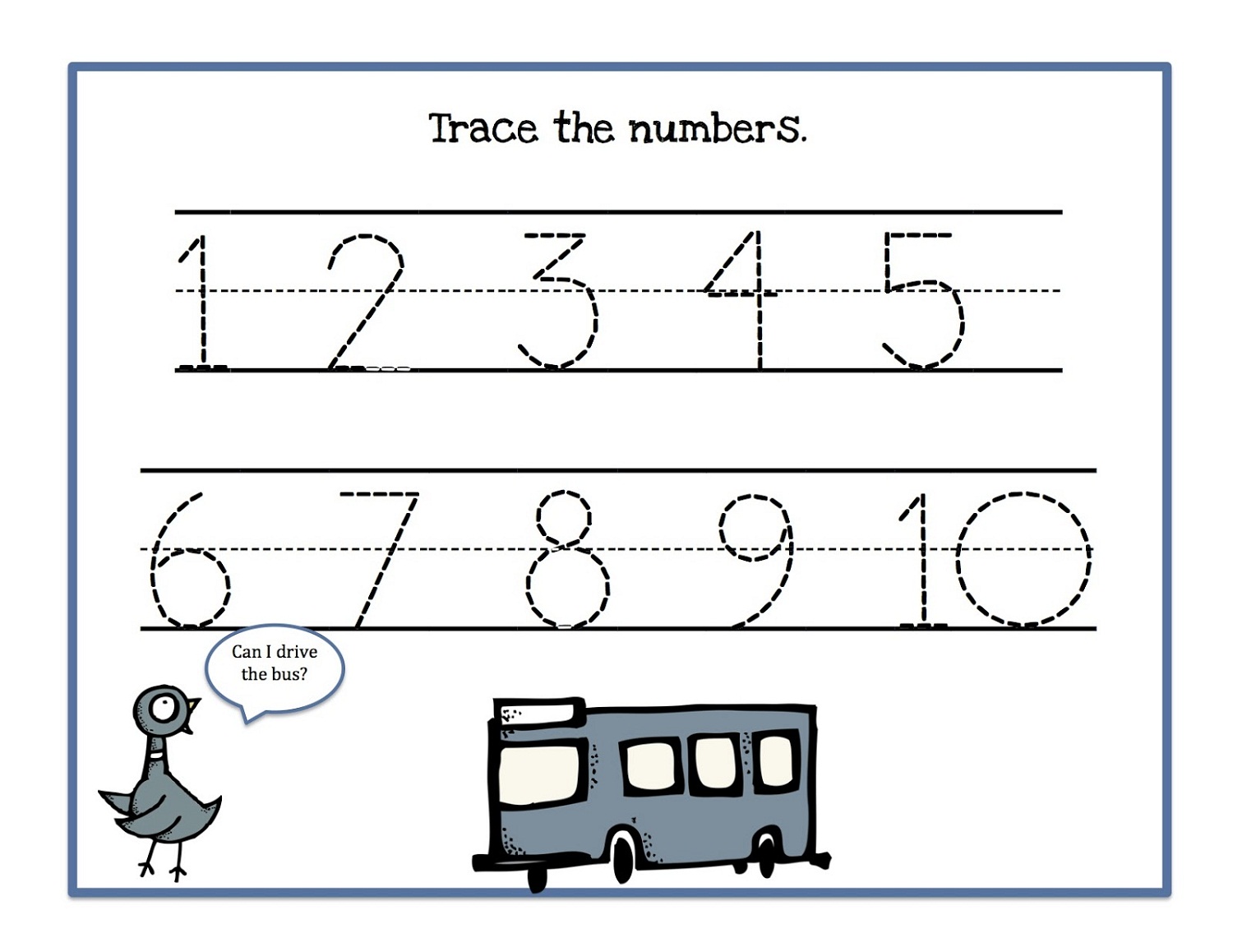 Tracing Numbers 1-10 Free Printable