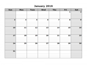 2016 Monthly Calendar Printable | Activity Shelter