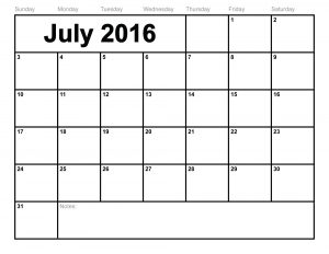 2016 Monthly Calendar Printable | Activity Shelter