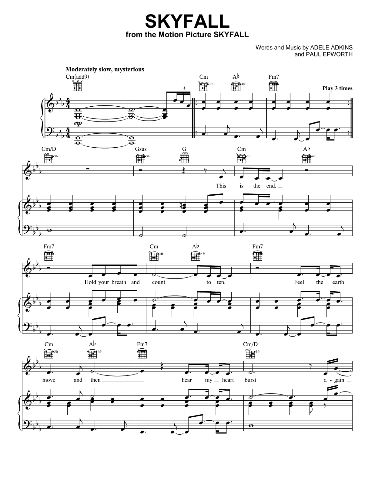 Adele Piano Sheets Music Printable | Activity Shelter