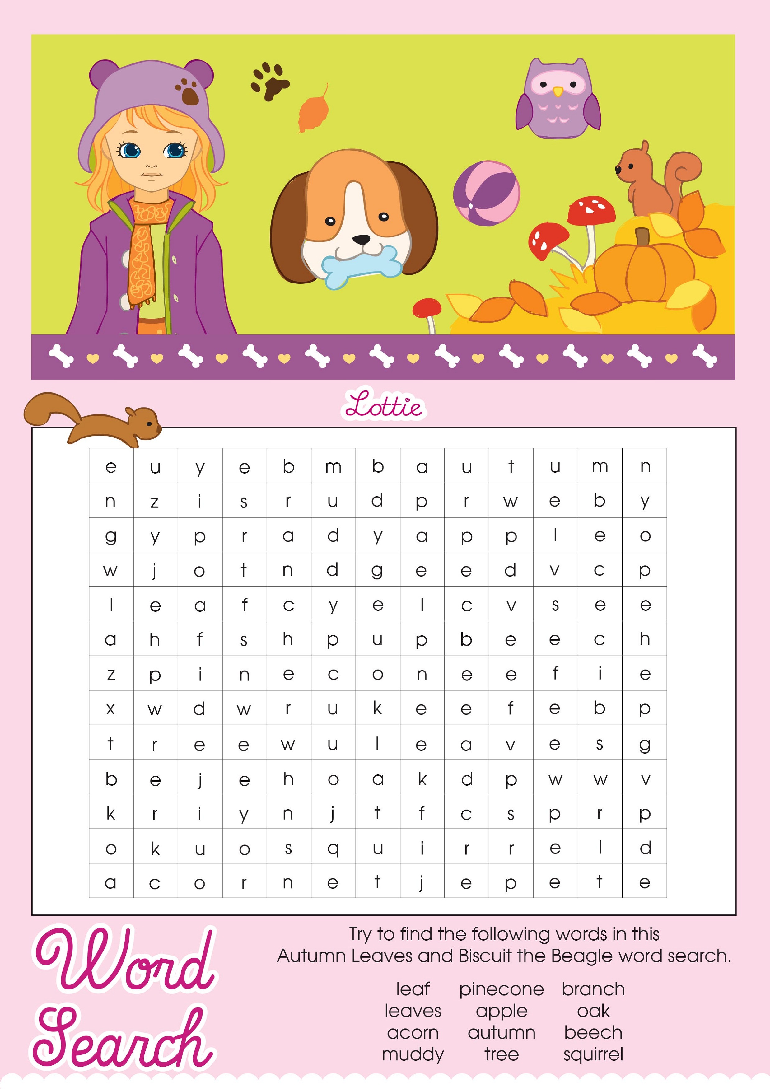 Fall Word Search For Brain Training Activity Shelter