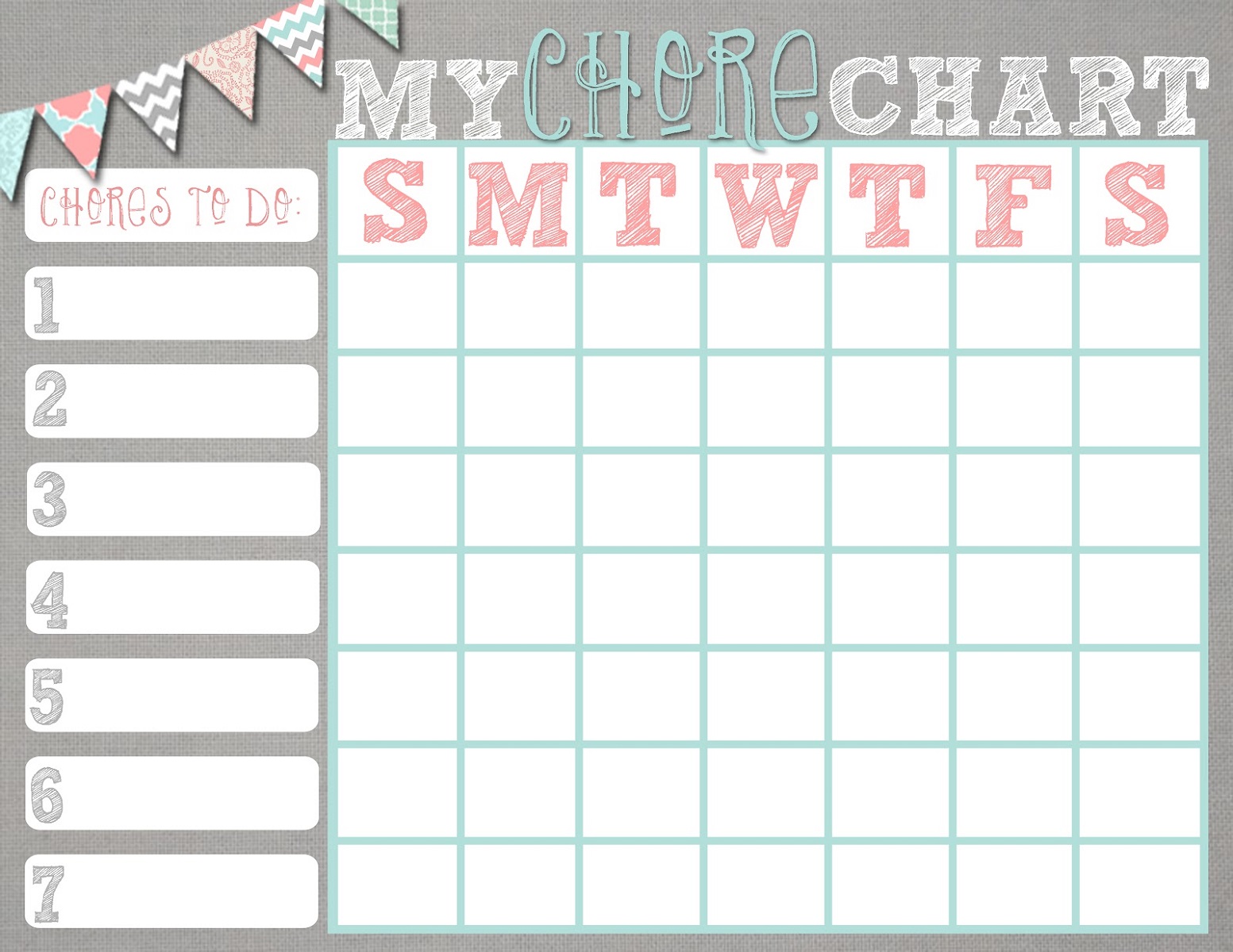 Free Printable Chore Charts For Kids Printable Chore Chart Chart And ...