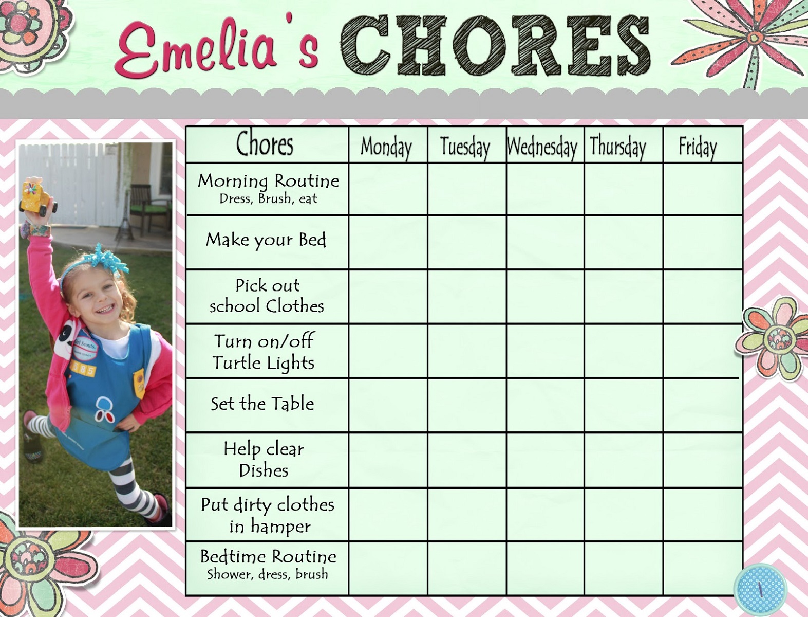 Free Printable Chore Charts For Toddlers