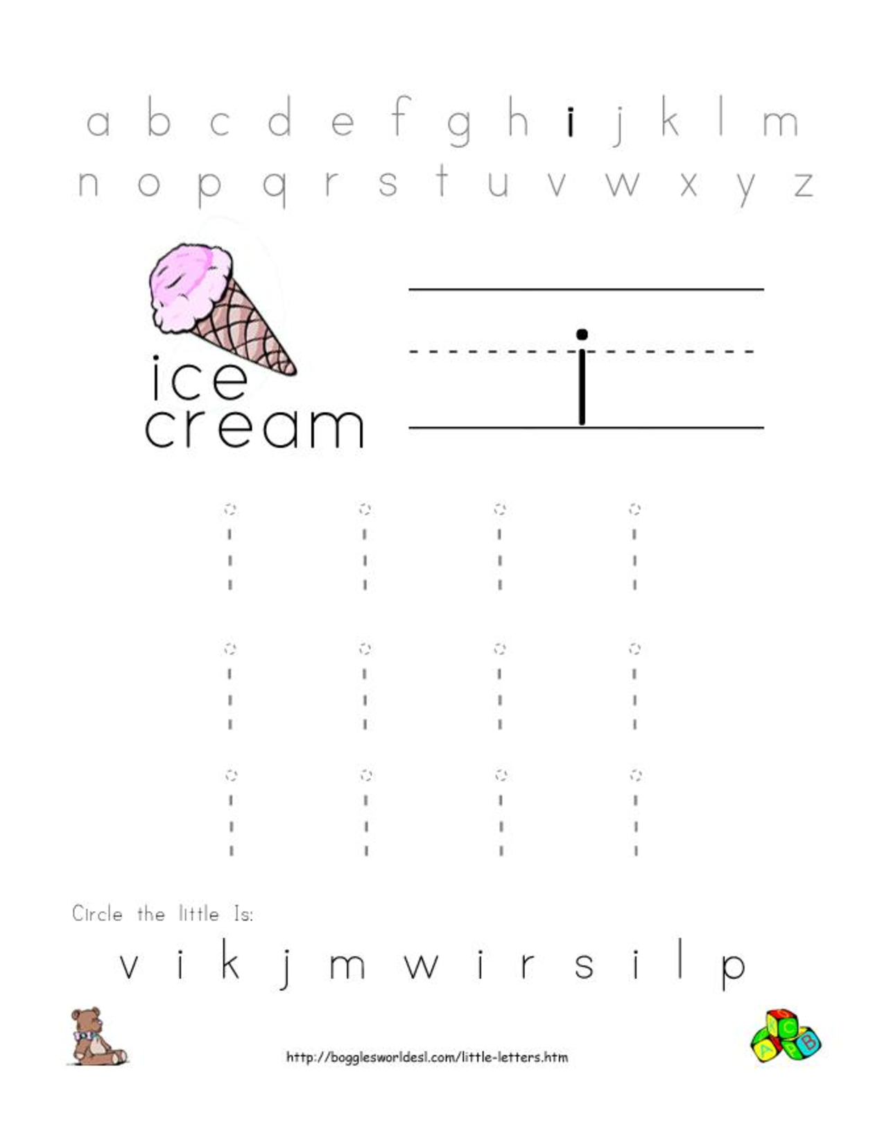 Printable Letter I Worksheets Printable Blank World