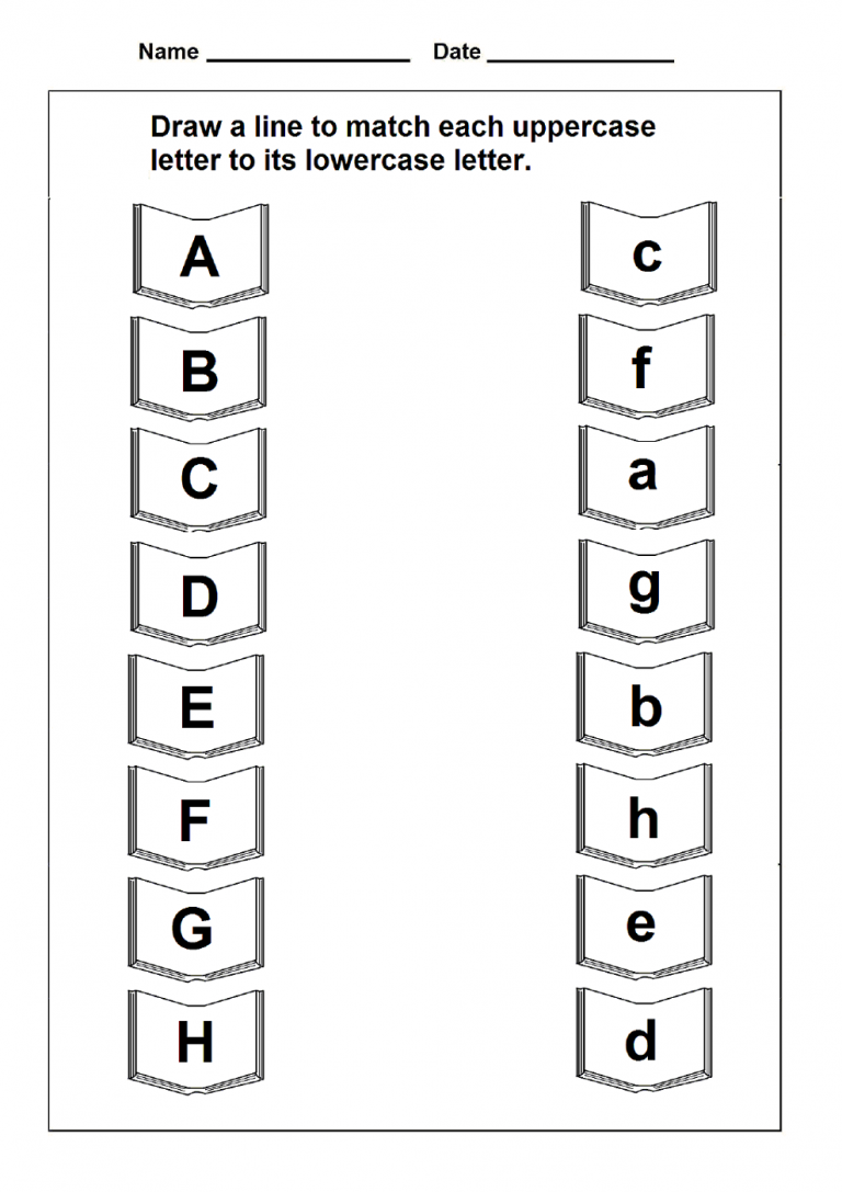 Uppercase And Lowercase Letter Match Worksheet