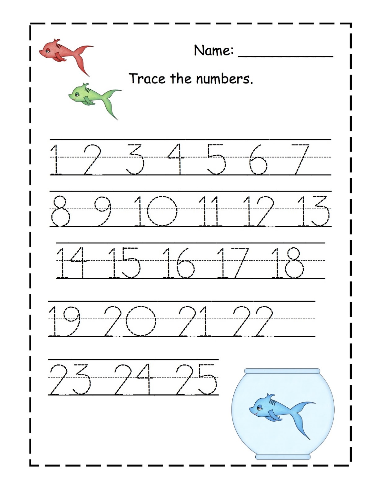 Free Printable Trace Numbers