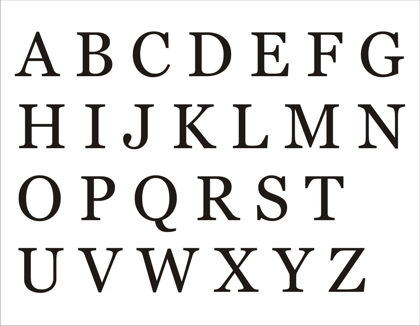 Printable Alphabet Letters One Sheet Uppercase