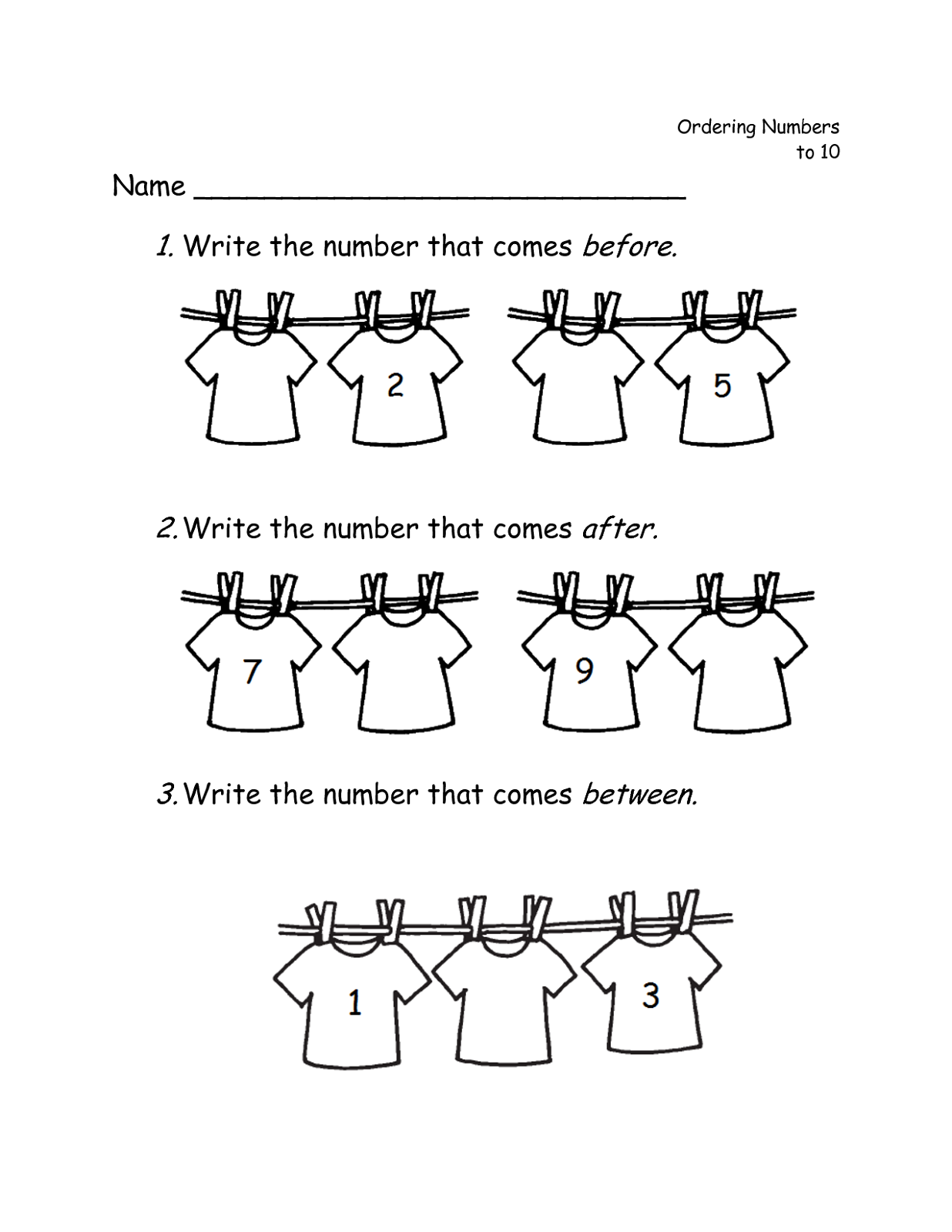 Before And After Number Worksheets Activity Shelter