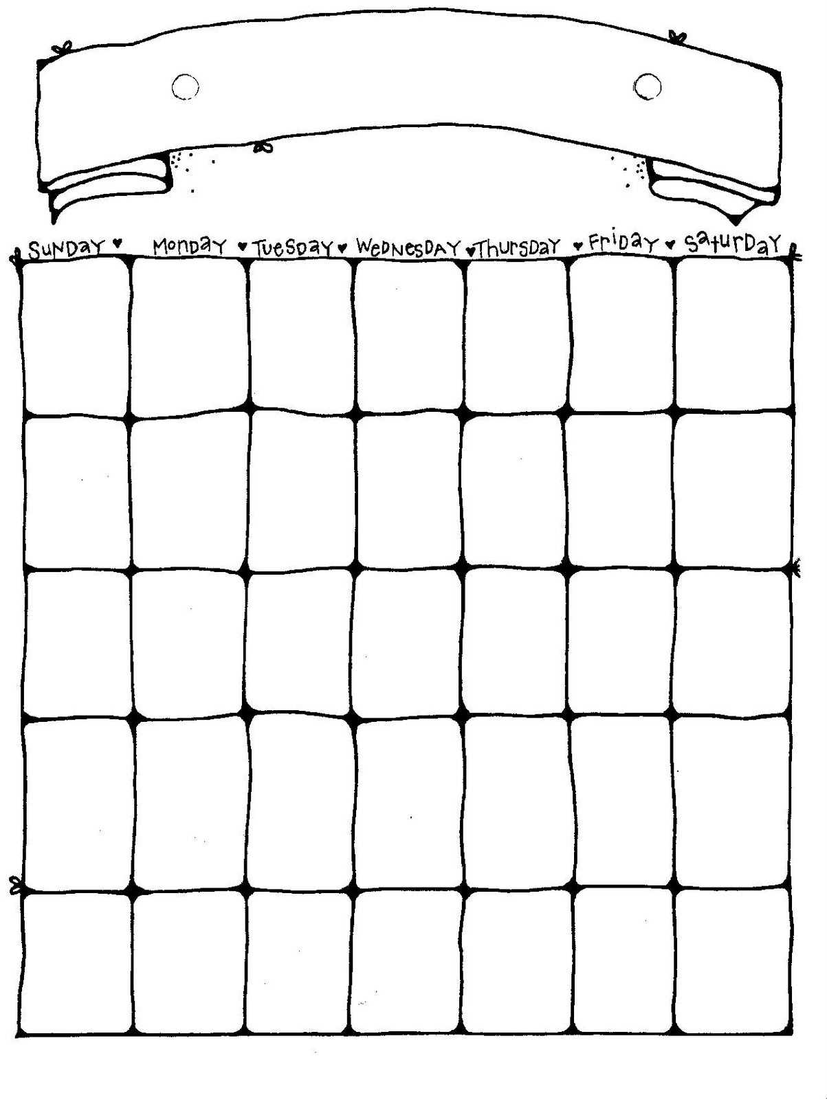 Printable Blank Calendar Pages Activity Shelter