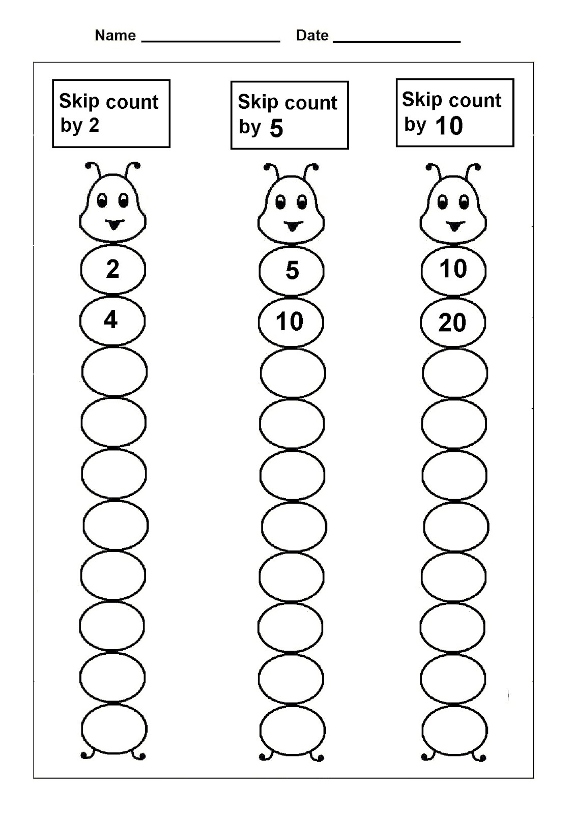 Counting In Multiples Of 10 Worksheet