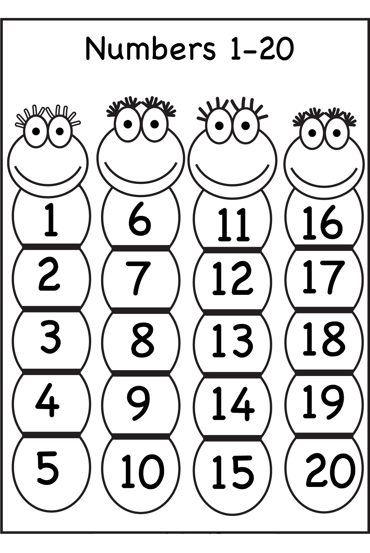 Free Printable Worksheet For Number To 20