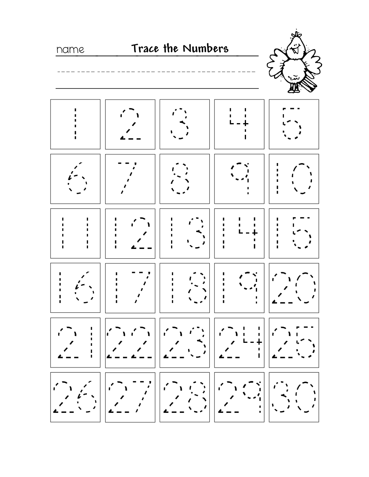Free Printable Number Chart 1-30 | Activity Shelter