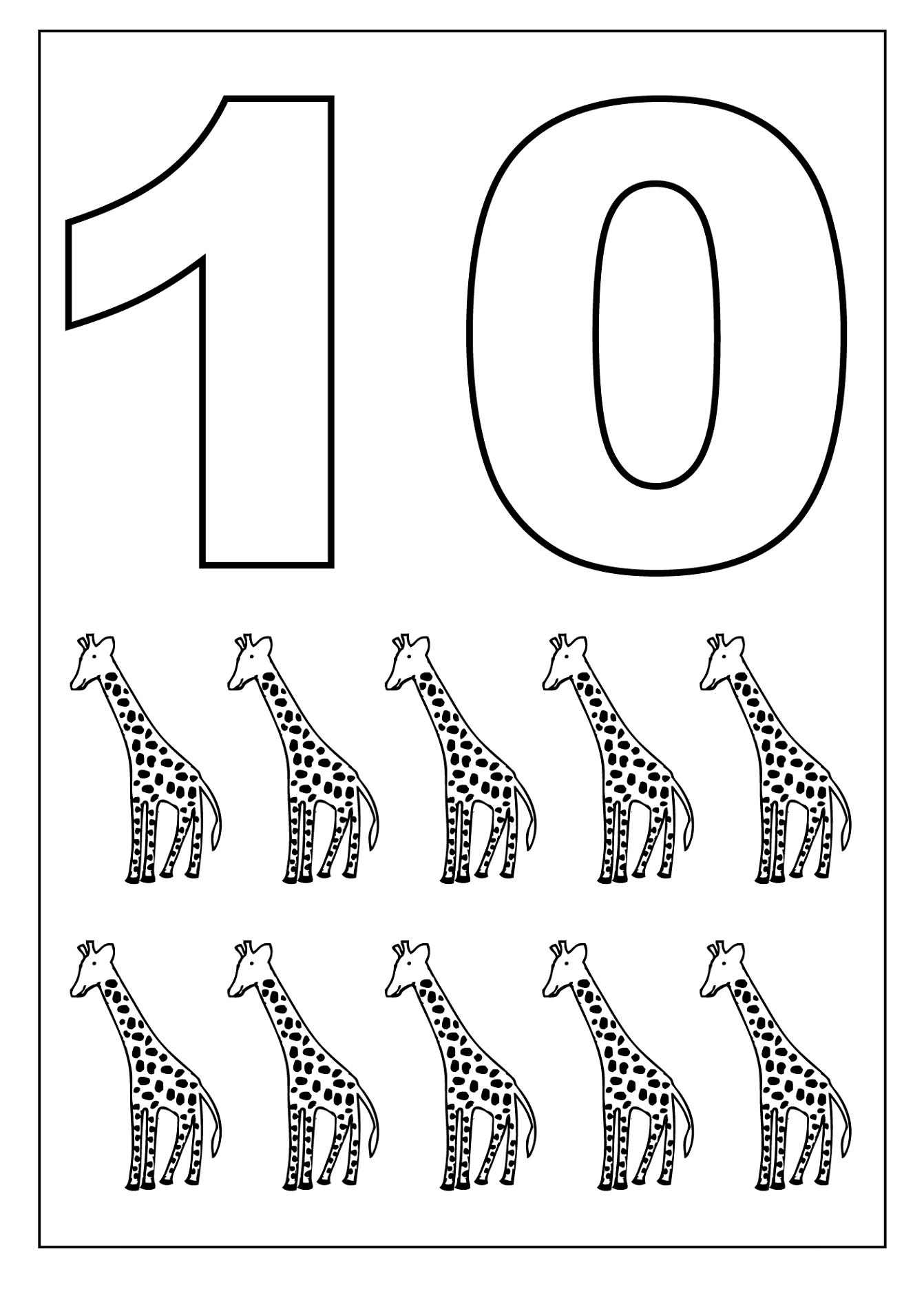 Printable Pictures Of Number 10 Activity Shelter