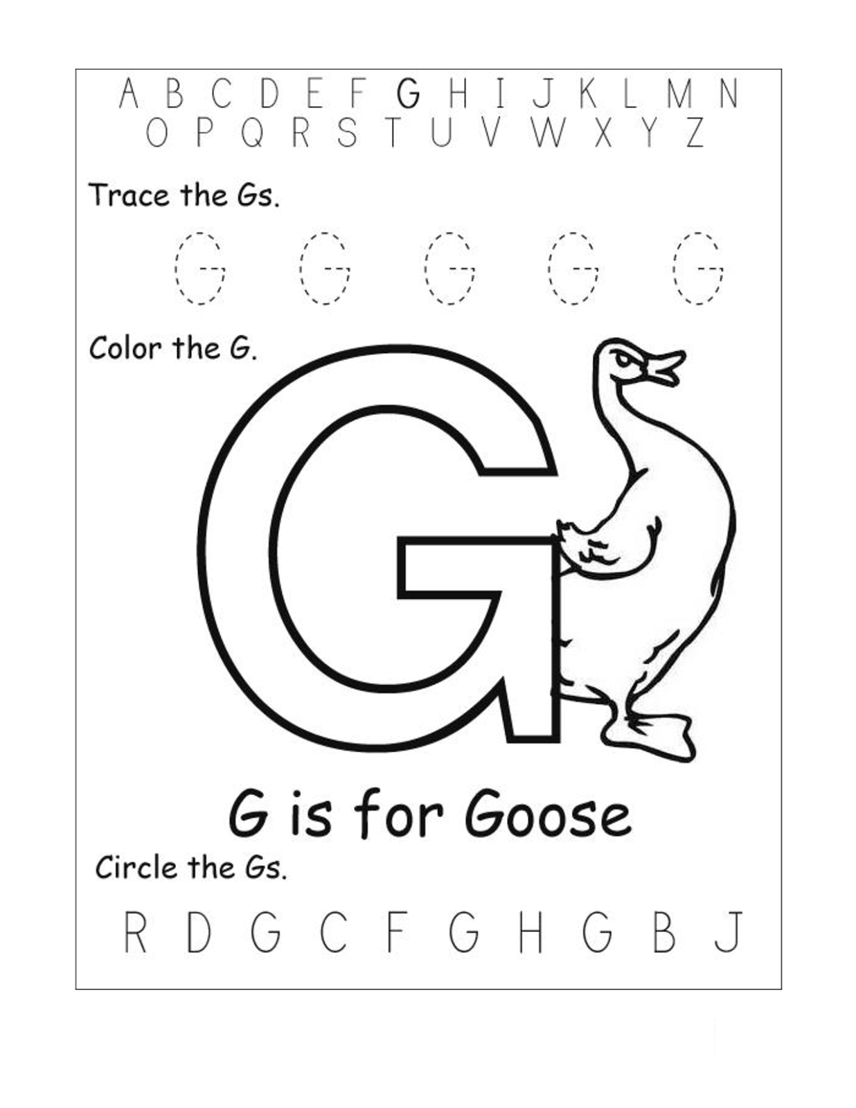 Letter G Writing Practice Worksheet Free Kindergarten English Worksheet For Kids Find The 