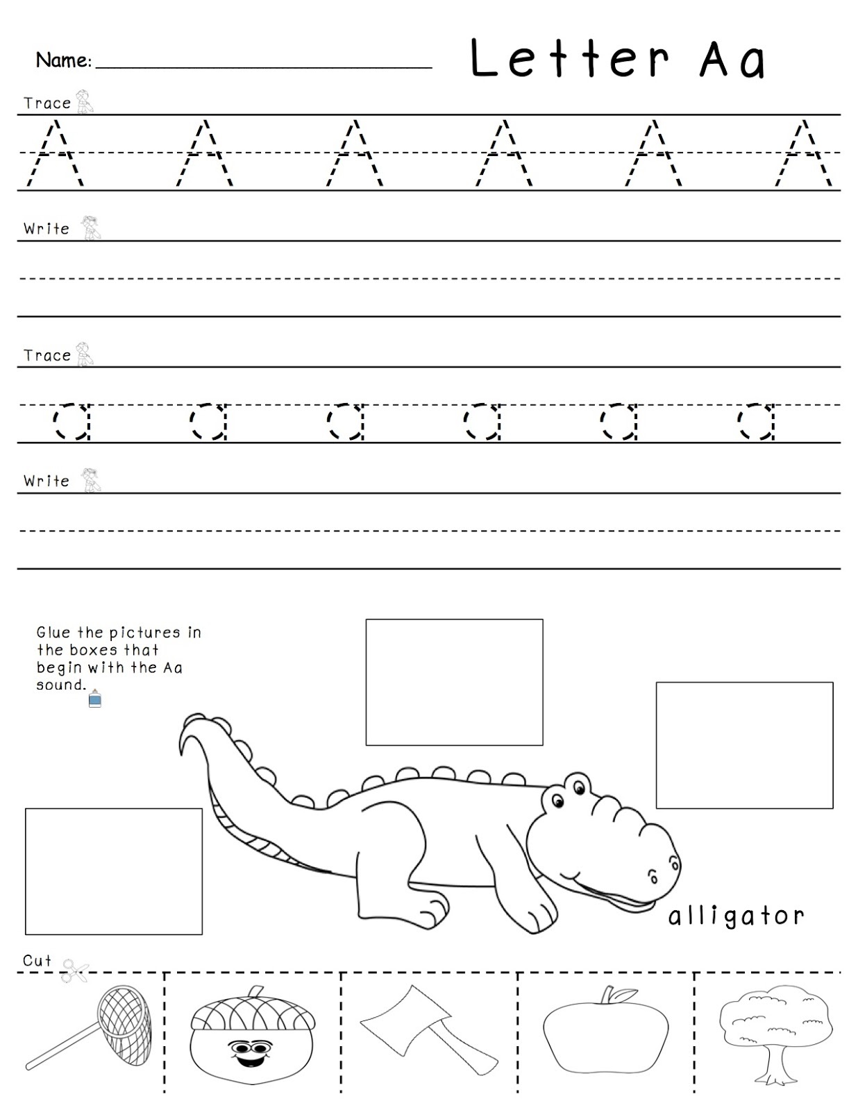 Trace The Letter A Worksheets Activity Shelter