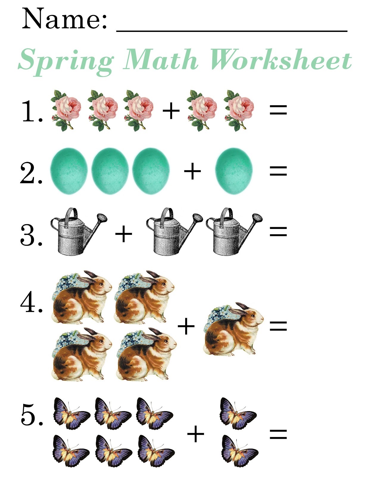 Simple Maths Worksheets For 5 Year Olds