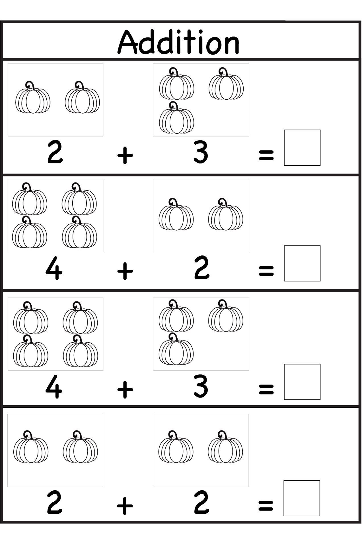 Free Printable Kindergarten Math Worksheets Addition Worksheets For Kindergarten Math