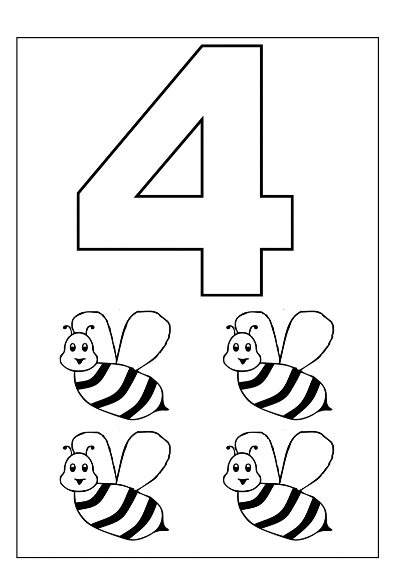 Number 4 Worksheets Preschool