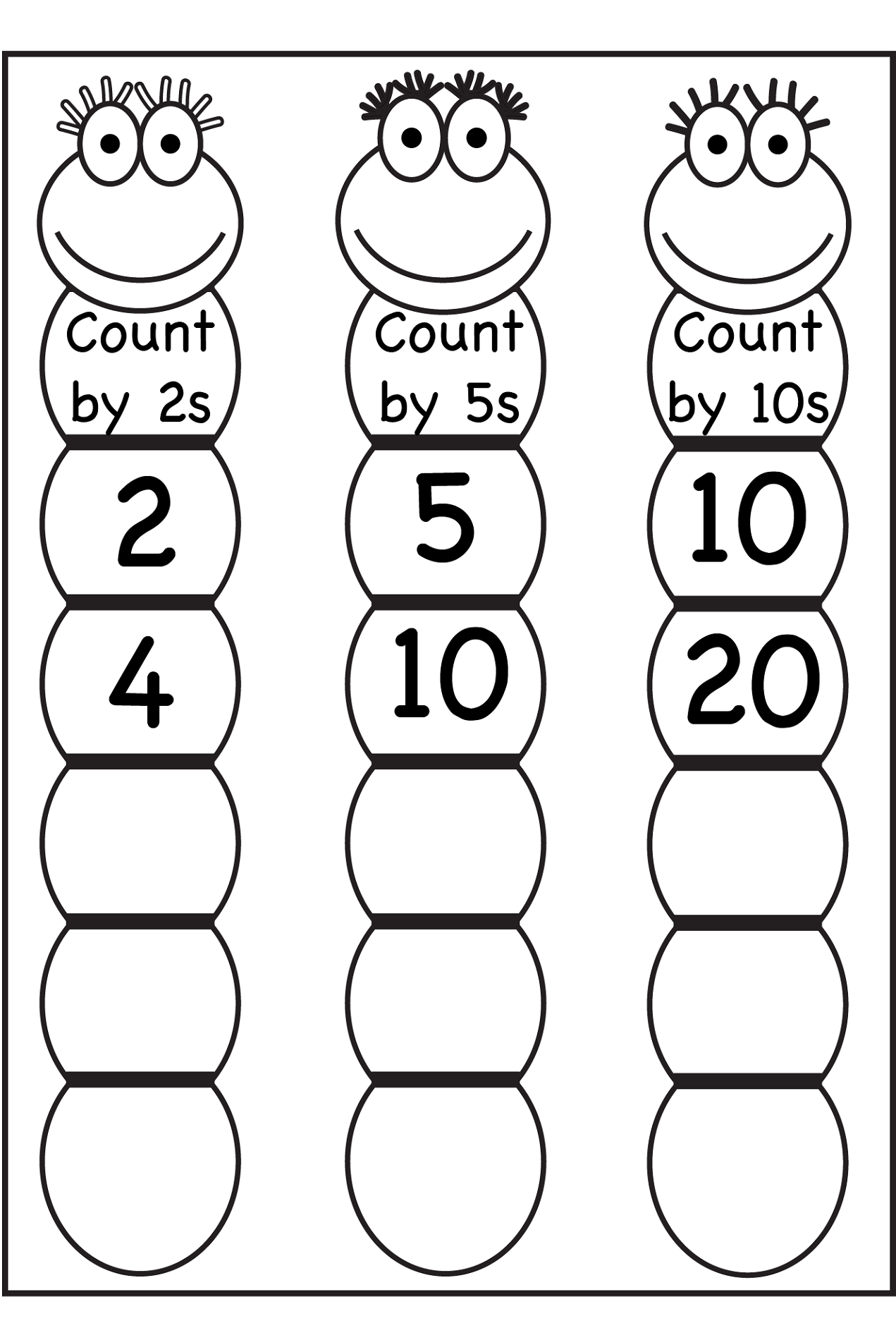 Printable Skip Counting Worksheets First Grade