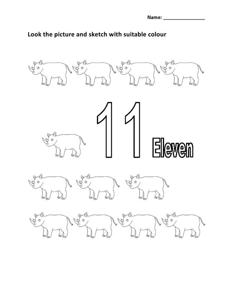 Number 11 Worksheet