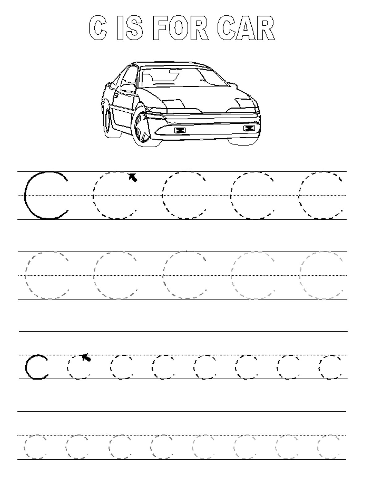 Trace The Letter C Worksheets Activity Shelter