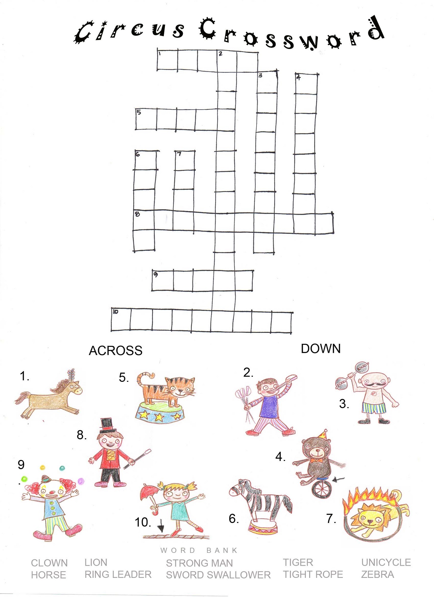 Printable Crossword Puzzles For Kids - Printable World Holiday