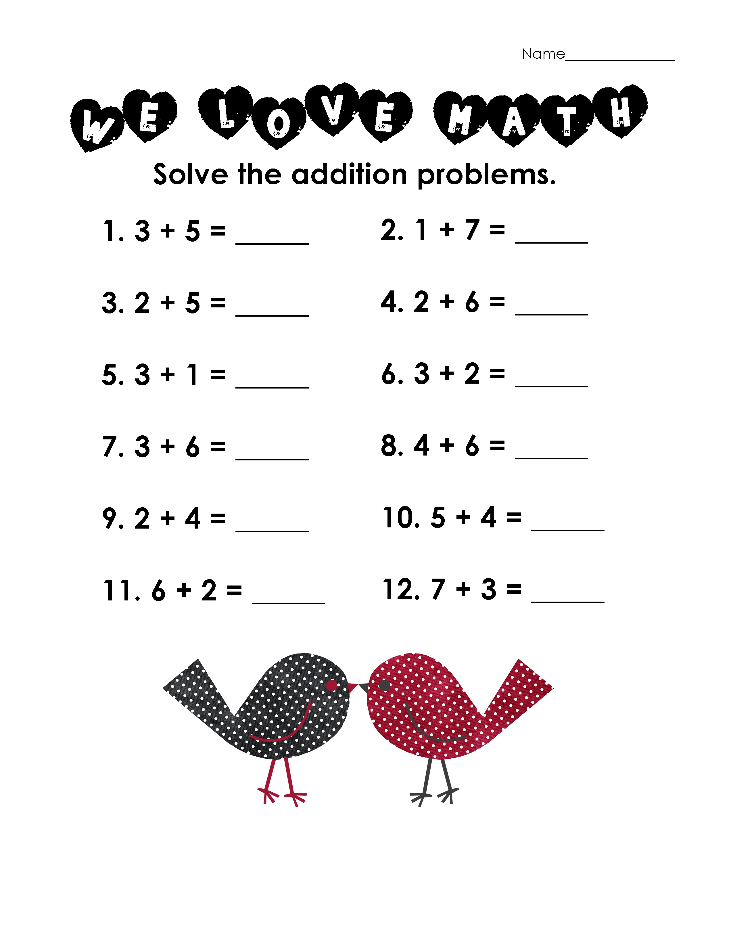 kindergarten math worksheets free