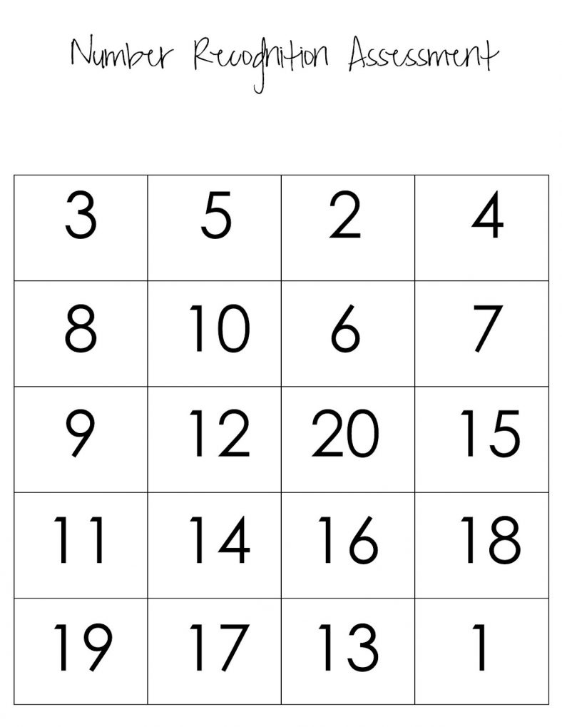 Printable Number Chart 1 20 Activity Shelter