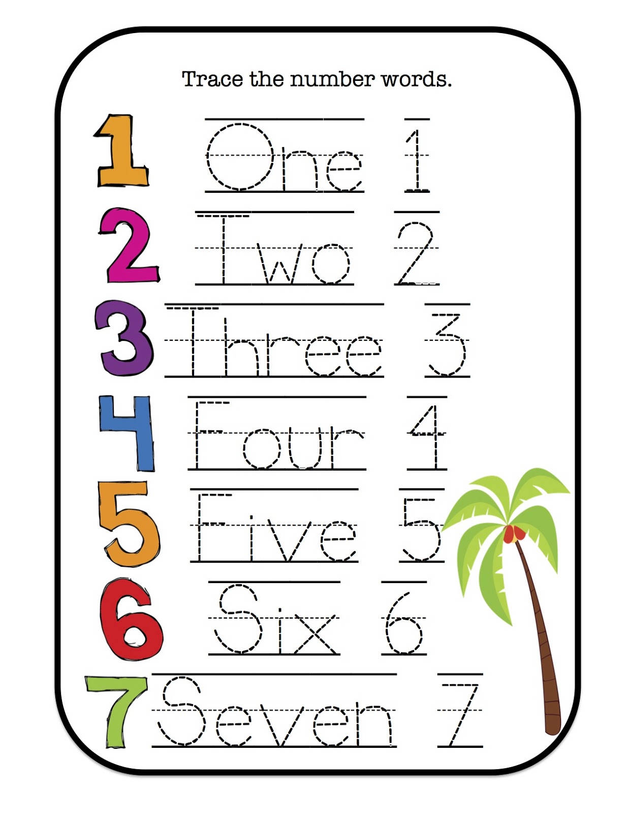 Number Words Worksheets Kindergarten Worksheet24